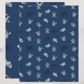Blue Halloween Boo Ghost Pattern Scrapbook Paper (正面/裏面)