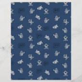 Blue Halloween Boo Ghost Pattern Scrapbook Paper (正面)