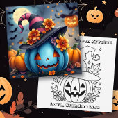 Blue Halloween Pumpkin & Color Me  カード