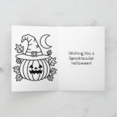 Blue Halloween Pumpkin Jack-o-lantern カード (内部)