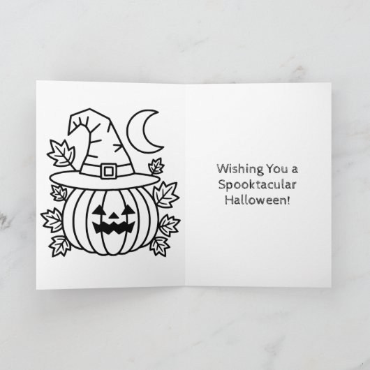 Blue Halloween Pumpkin Jack-o-lantern カード (内部)