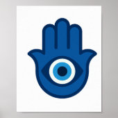 Blue Hamsa Hand - Peace Energy Poster ポスター (正面)