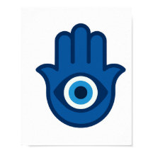 Blue Hamsa Hand - Peace Energy Poster