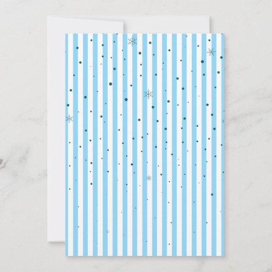 Blue Hand Drawn Apres Ski Winter Birthday Party  招待状 (裏面)