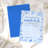 Blue Hand Drawn Baby Shower How Old Were They 招待状