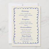 Blue hand drawn heart Whimsical Wedding details 招待状 (正面)