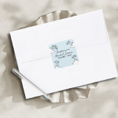 Blue Hand Drawn Match Made In Heaven Bridal Shower スクエアシール