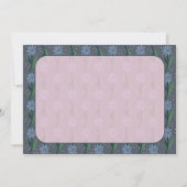 Blue Hand-Drawn Retro Daisy Monogram ノートカード (裏面)