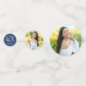 Blue Hand Drawn Style Doodles Graduation 3 Photo コンフェッティ (裏面)