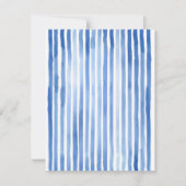 Blue hand drawn vintage stripes wedding 出欠カード (裏面)