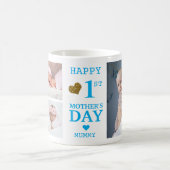 Blue Happy First Mother's Day Mummy 5 Photo   コーヒーマグカップ (中央)