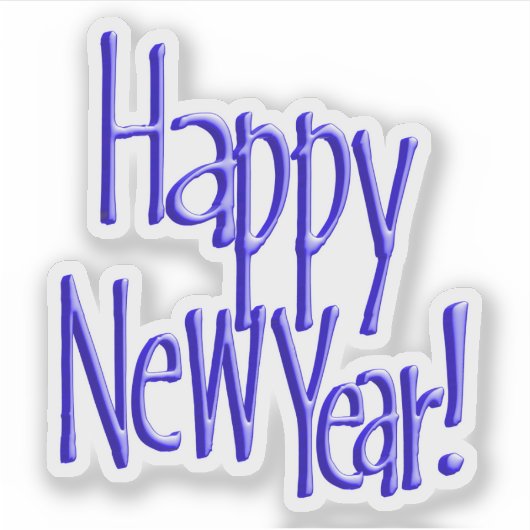 Blue Happy New Year   シール (正面)