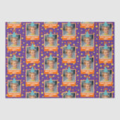 Blue Hatパーソナライズされた搭載のキッドフォトハッピーバースデー 薄葉紙 (正面)