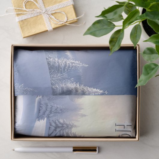 Blue Hat Snowman Christmas Tree Holiday 薄葉紙 (ギフト)