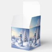 Blue Hat Snowman Christmas Tree Holiday Favor Box フェイバーボックス (オープン)
