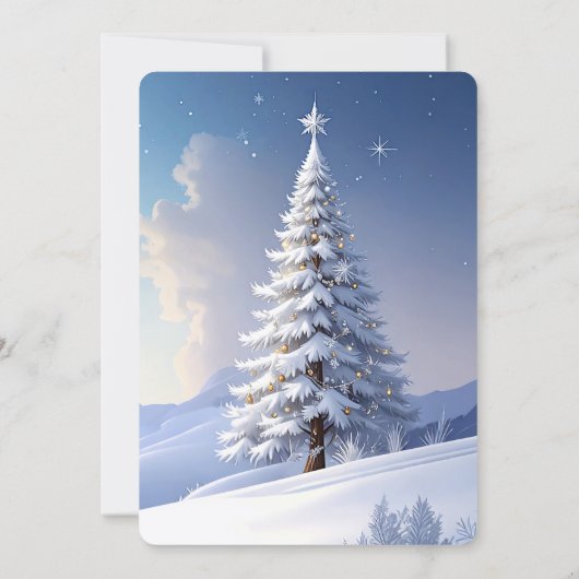 Blue Hat Snowman Christmas Tree Holiday Party 招待状 (裏面)