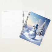 Blue Hat Snowman Christmas Tree Holiday Planner プランナー手帳 (ディスプレー)