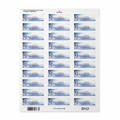 Blue Hat Snowman Christmas Tree Return Address ラベル (フルシート)