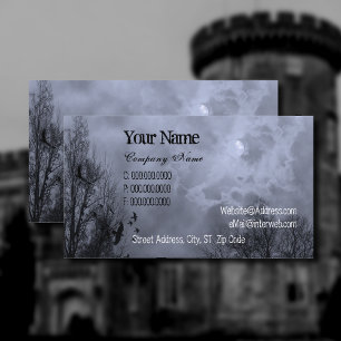 Blue Haunted Sky Custom Business Cards 名刺