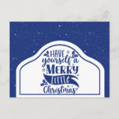Blue Have Yourself A Merry Little Christmas Script ポストカード (正面)