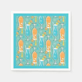 Blue Hawaii and Tropical Itch - Bg Turquoise スタンダードカクテルナプキン
