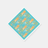 Blue Hawaii and Tropical Itch - Bg Turquoise スタンダードカクテルナプキン (角)