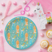 Blue Hawaii and Tropical Itch - Bg Turquoise ペーパープレート (パーティー)