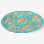 Blue Hawaii and Tropical Itch - Bg Turquoise ペーパープレート (アングル)