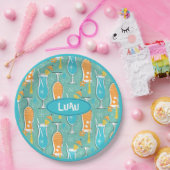 Blue Hawaii and Tropical Itch - Bg Turquoise ペーパープレート (パーティー)