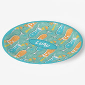 Blue Hawaii and Tropical Itch - Bg Turquoise ペーパープレート (アングル)