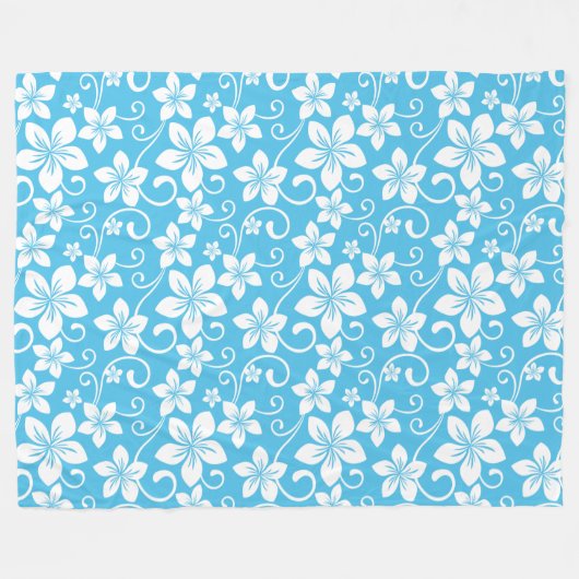 BLUE HAWAII PATTERN (BLUE) フリースブランケット (正面(横))