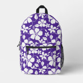 BLUE HAWAII PATTERN IN PURPLE プリントバックパック (正面)