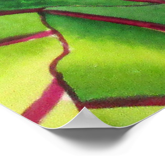 Blue Hawaii Tropical leaf foliage art ポスター (角)