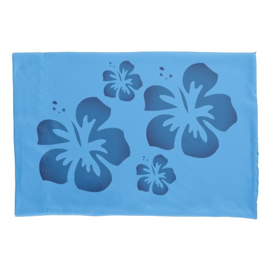 Blue Hawaiian Flower  枕カバー (正面)