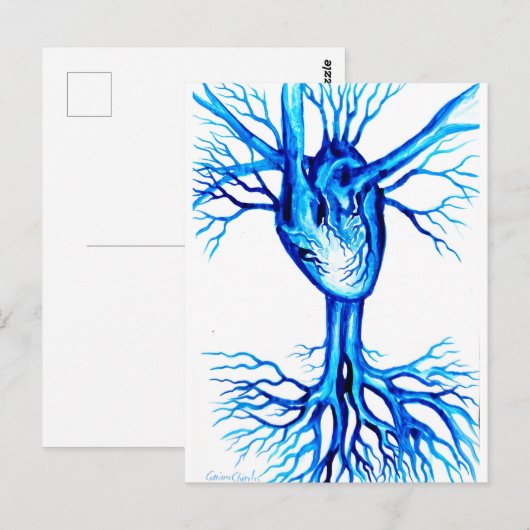 Blue heart ポストカード (正面/裏面)