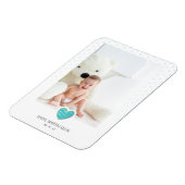 Blue Heart Baby Keepsake Polka Dots Photo マグネット (左側)