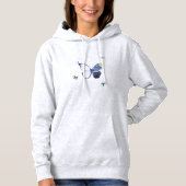 Blue Heart Butterfly Hoodie パーカ (正面)