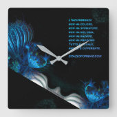 "Blue heart in black from venus" & Indifferenza スクエア壁時計 (正面)