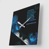 "Blue heart in black from venus" & Indifferenza スクエア壁時計 (傾斜)