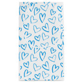 Blue Heart Pattern Small Gift Bag スモールペーパーバッグ (裏面)