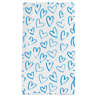 Blue Heart Pattern Small Gift Bag スモールペーパーバッグ