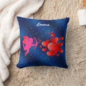 Blue heart  romantic wallpaper クッション (ブランケット)