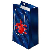 Blue heart  romantic wallpaper スモールペーパーバッグ (正面アングル)