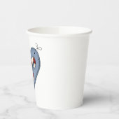 Blue Heart with Candy Canes Country Christmas 紙コップ (左)