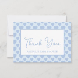 Blue Hearts Baby Shower  サンキューカード