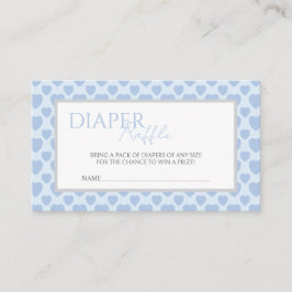 Blue Hearts Baby Shower Diaper Raffle  エンクロージャーカード