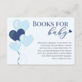 Blue Hearts Boy Baby Shower Books For Baby エンクロージャーカード (正面)
