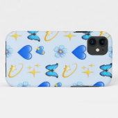 Blue Hearts - CYO- iPhone 11 カフォン Case-Mate iPhoneケース (裏面(横))