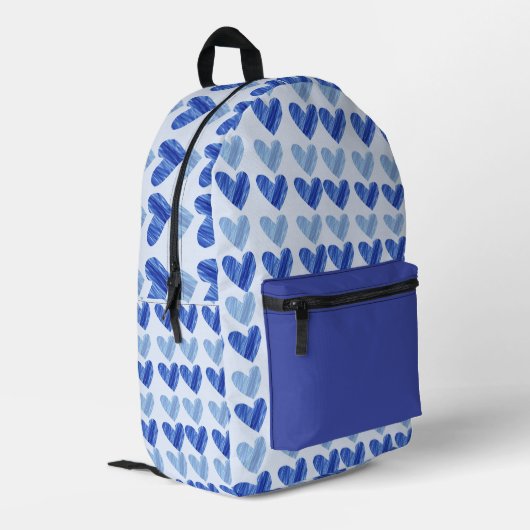 Blue Hearts Delight Backpack プリントバックパック (裏面左端)
