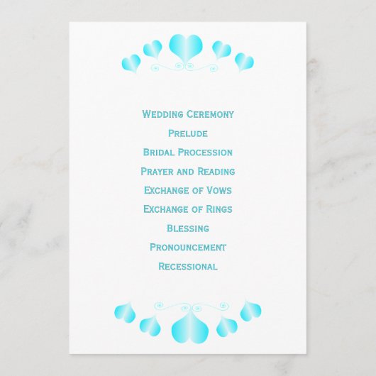 Blue Hearts Design Wedding プログラム (裏面)